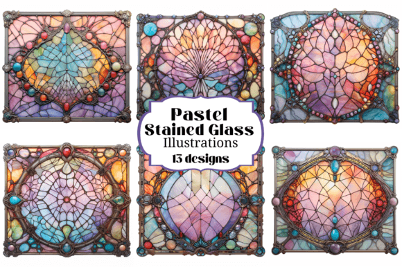 13 Pastel Stained Glass Backgrounds for Artistic Projects