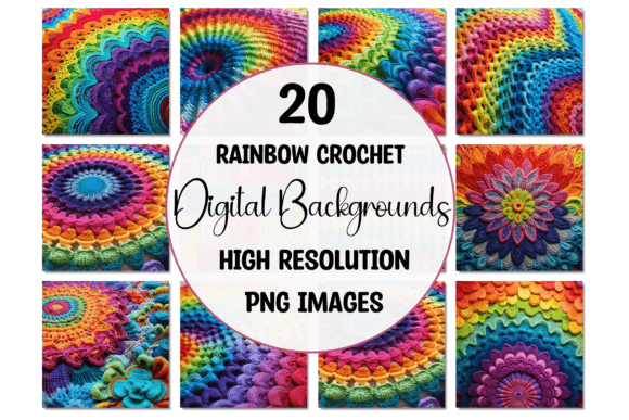 Add Handmade Charm with Rainbow Crochet Texture Backgrounds