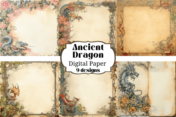 Ancient Dragon Digital Paper Backgrounds: Unleash Your Craft