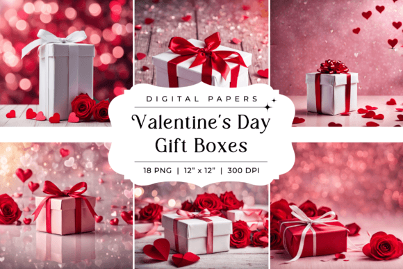 Beautiful Valentine's Day Gift Box Backgrounds for Designs