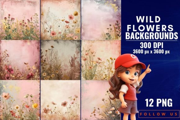 Bring Nature's Beauty to Your Projects with Whimsical Meadows Wildflowers Backgrounds