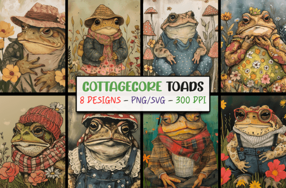 Cute Cottagecore Backgrounds - Toads: Whimsical Design for Modern Creators