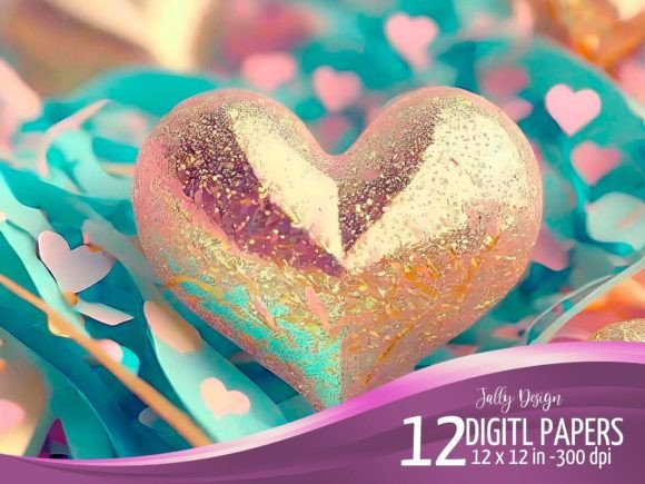 Golden & Sparkling Hearts Backgrounds for Elegant Design