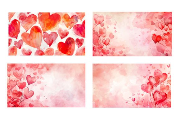 Hearts Watercolor Backgrounds: A Painterly Touch for Digital Designs