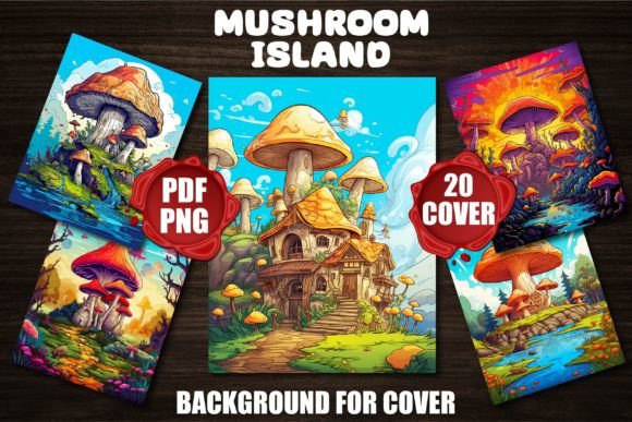 Mushroom Island Backgrounds: Crafting Whimsical Book Covers