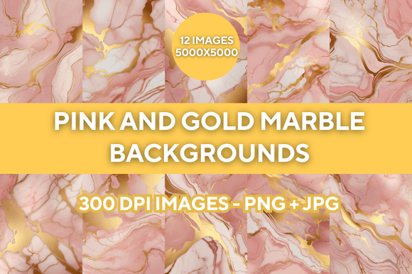 Unlocking Luxury: The Pink and Gold Marble Backgrounds Set V2