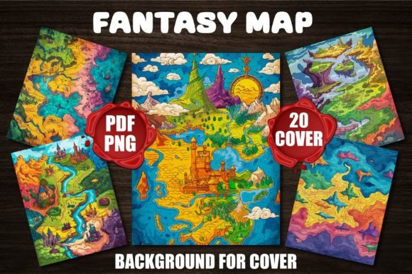Unveiling the Fantasy Map Backgrounds for Covers Collection