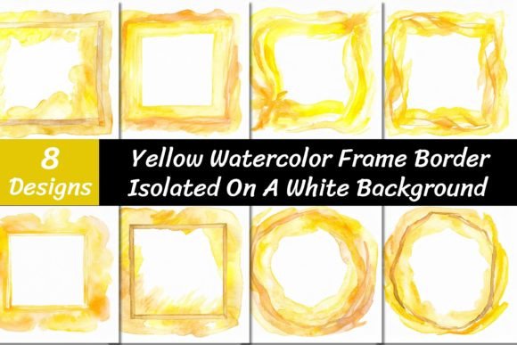 Warmth and Artistry: Elevating Your Projects with Yellow Watercolor Frame Backgrounds